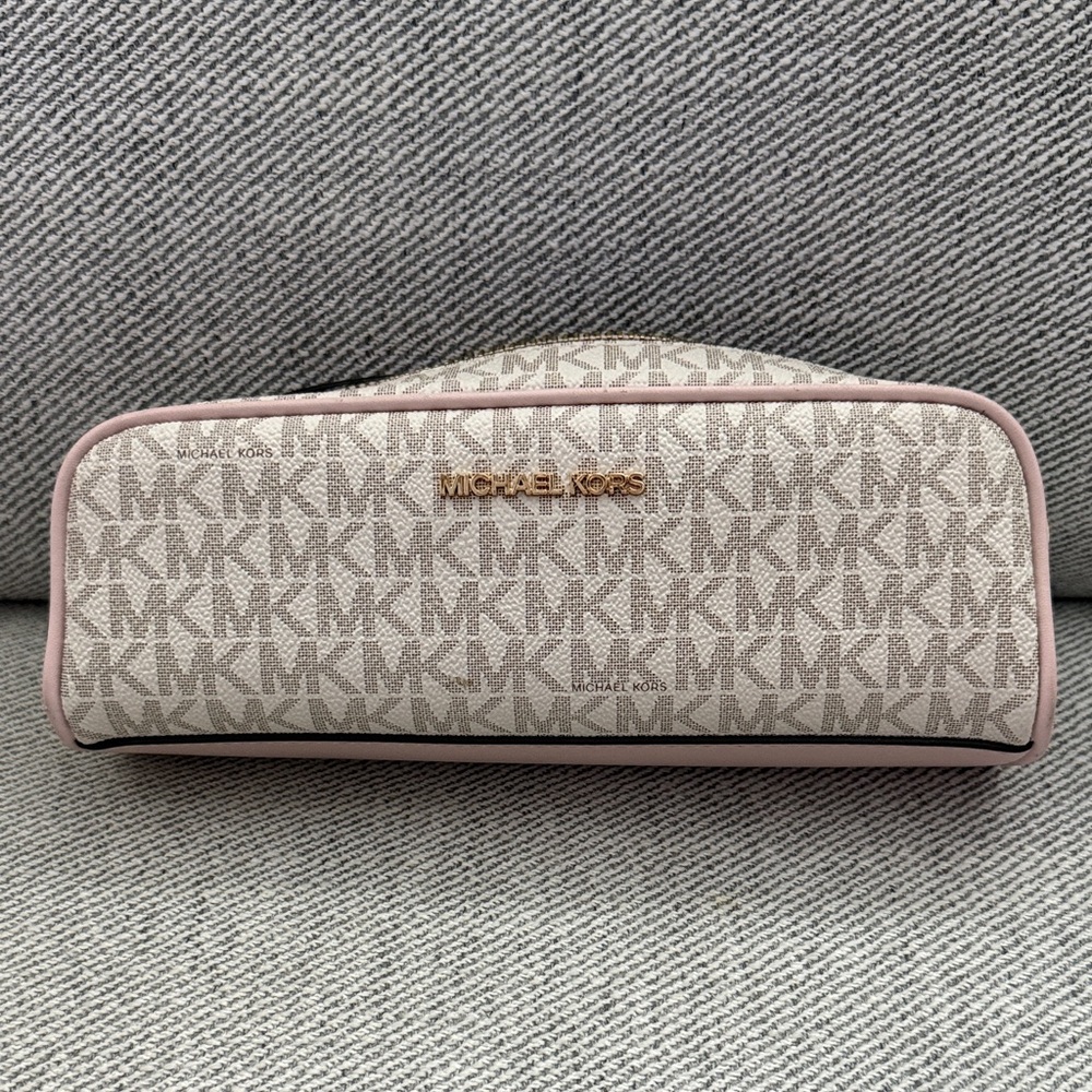 Michael Kors Monogram Beige and Pink Cosmetic Case
